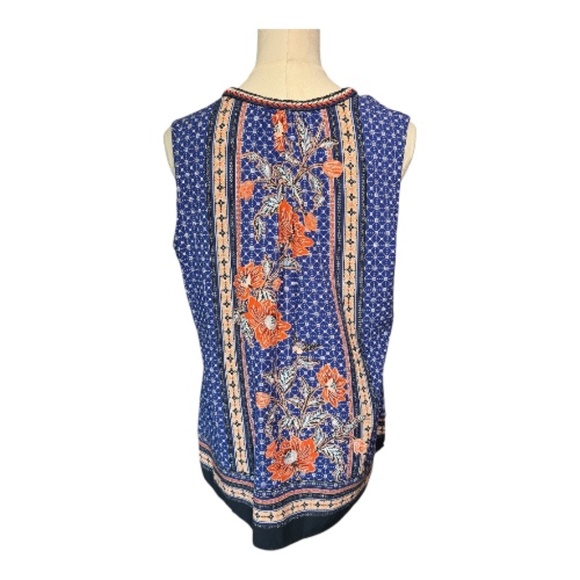 EUC Daniel Rainn women’s boho floral embroidered sleeveless top | size L - Picture 4 of 8